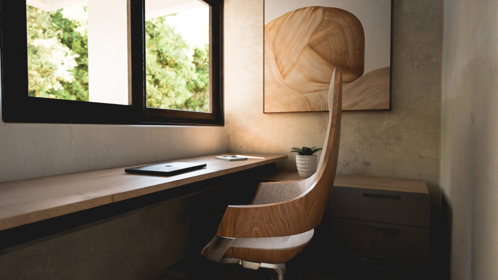 estudio para trabajo en casa con estilo industrial en Casa Roma